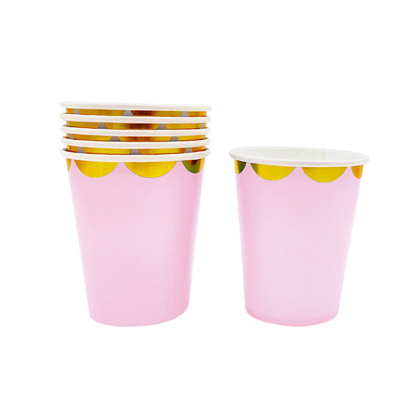 VASO CARTON PASTEL ROSADO   6 UNIDADES