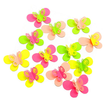 Deco Mariposas Mix Fluor 12 Unidades