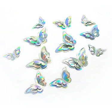 Deco Mariposas Silver Nacarado 12 Unidades