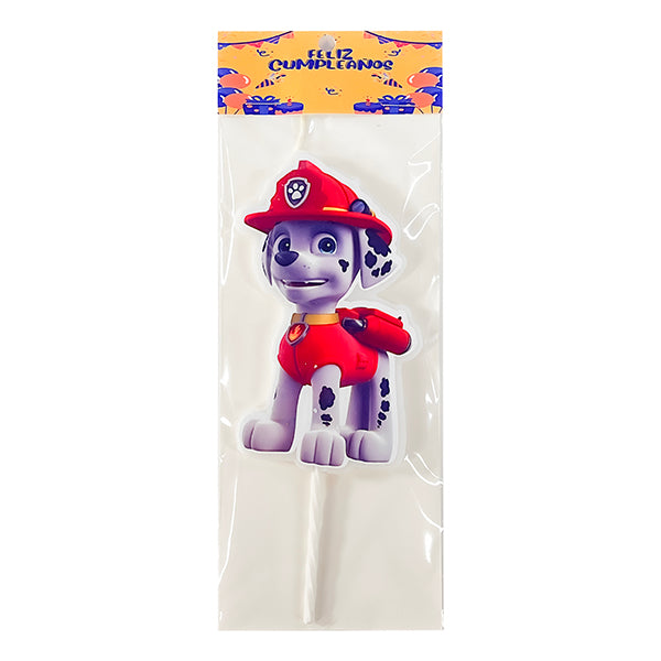 Vela 2D Forma Paw Patrol Rojo