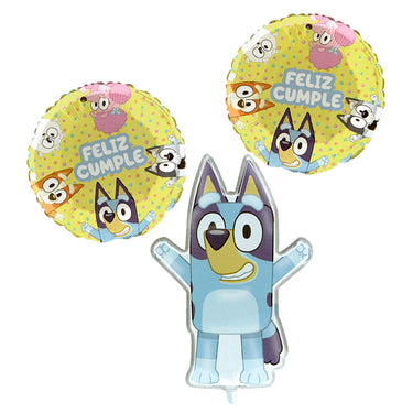 Set Globos Mylar Bluey 3 Unidades