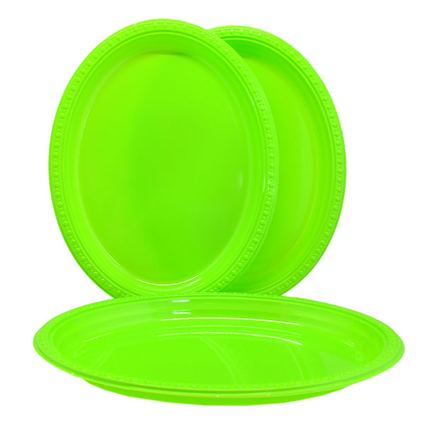 Plato Oval Verde Lima 5 Unidades