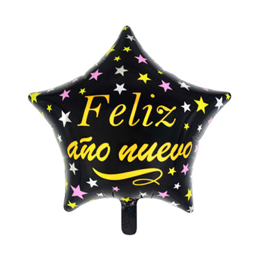 Globo Mylar Estrella 18" Feliz Año Nuevo Estrellas