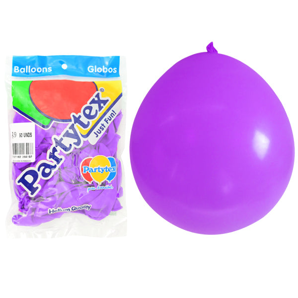 Globo r9 Partytex Liso Colores 50 Unidades