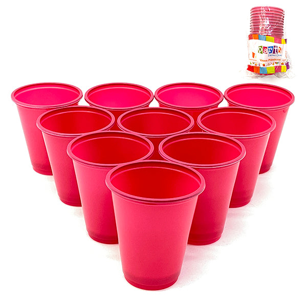 Vaso Plastico 200 Ml Colores 10 Unidades