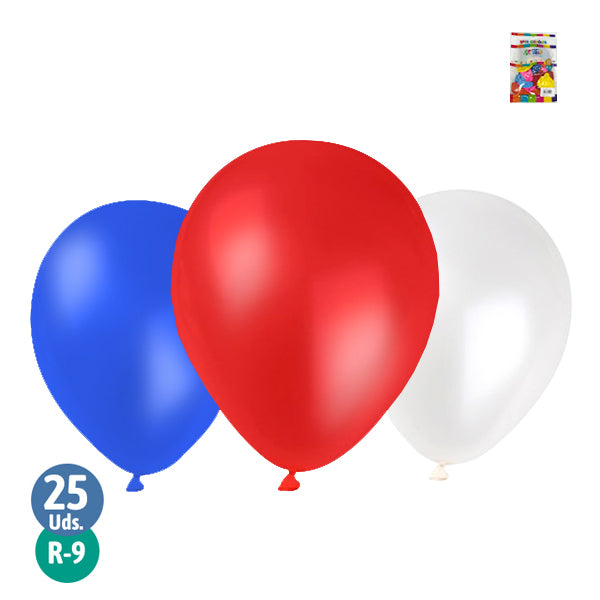 Globo R9 M.G. Standard Tricolor 25 Unidades