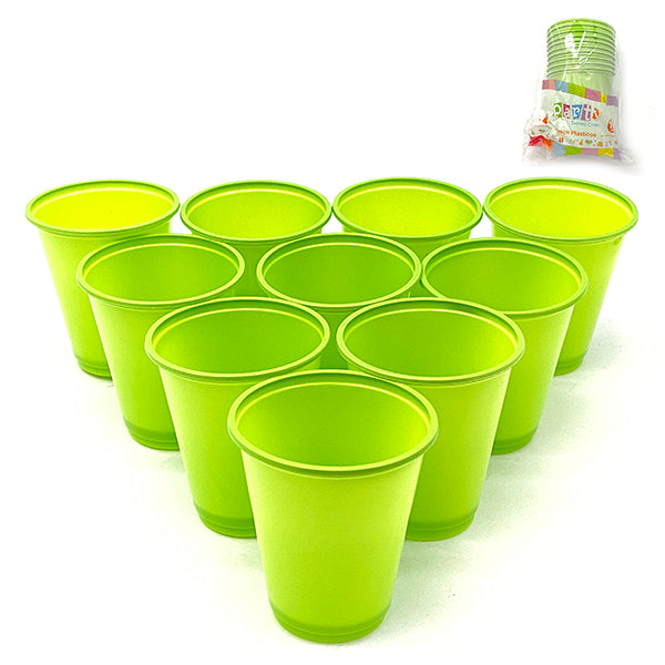 Vaso Plastico 200 Ml Colores 10 Unidades