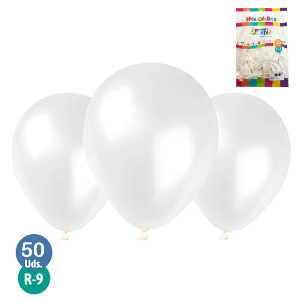 Globo #9 Blanco 50 Unidades