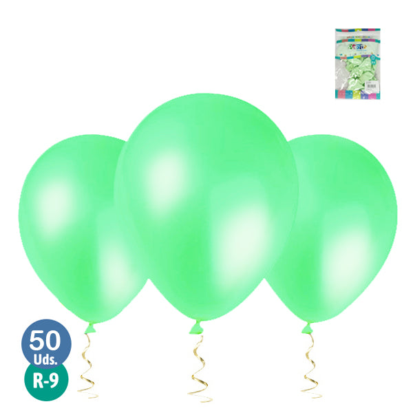 Globo #9 Verde Lima 50 Unidades