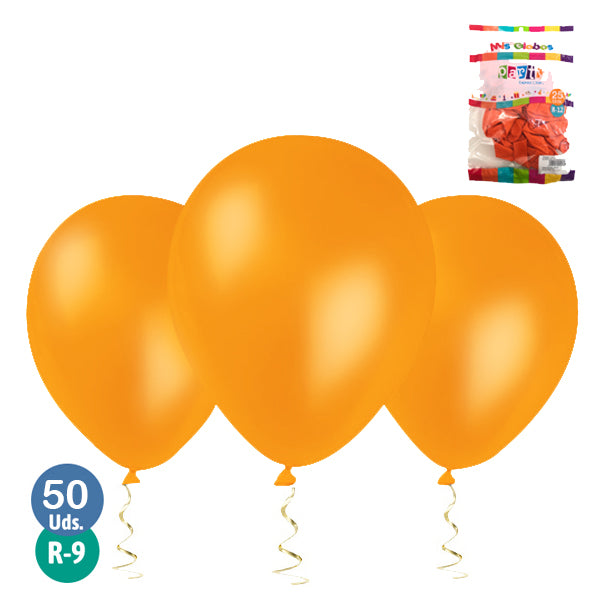 Globo #9 Naranjo 50 Unidades