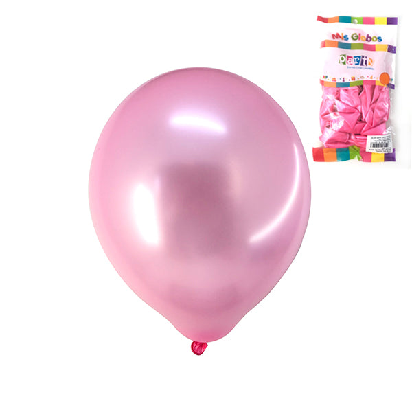 Globo #9 Metal Rosado 25 Unidades