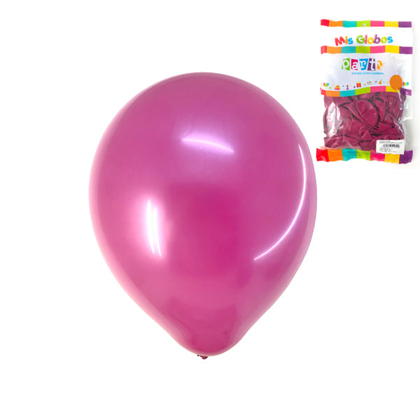 Globo #9 Metal Fucsia 25 Unidades