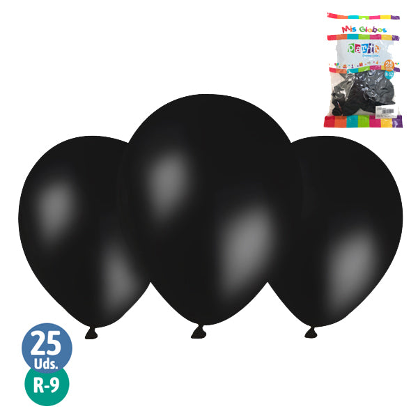 Globo #9 Negro 25 Unidades