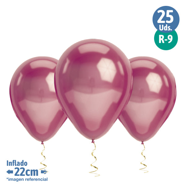 Globo r9 M.G. Cromado Colores 25 Unidades