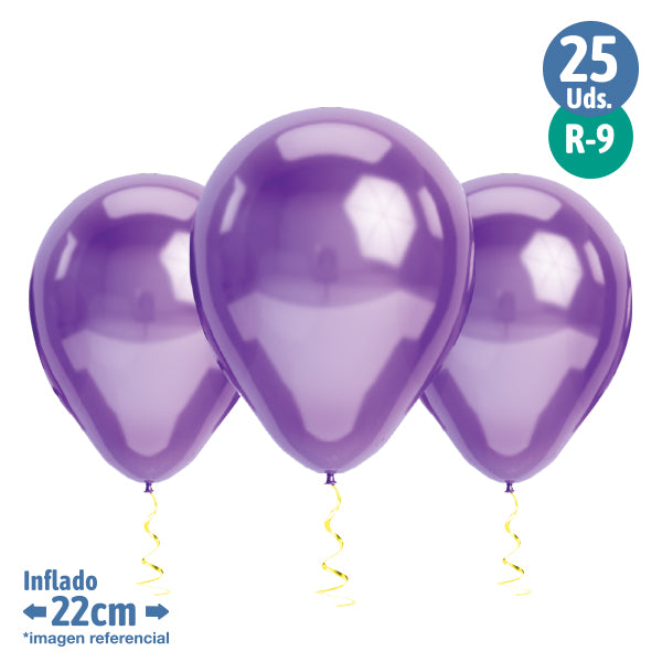 Globo r9 M.G. Cromado Colores 25 Unidades