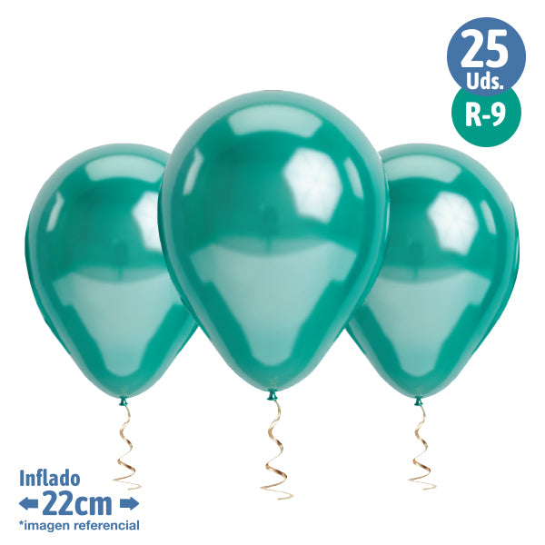 Globo r9 M.G. Cromado Colores 25 Unidades