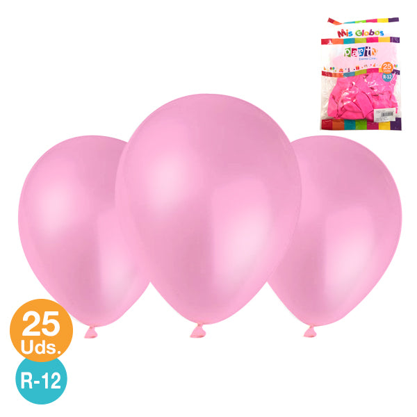 Globo r12 M.G. Liso Colores 25 Unidades