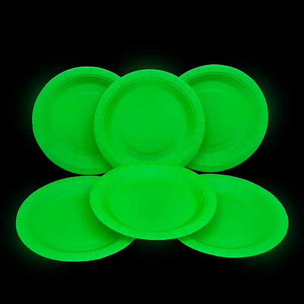 Plato Carton Fluor Colores 18cm 6 Unidades