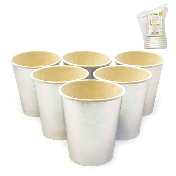 Vaso Polipapel Metalizado 266 Ml Colores   6 Unidades