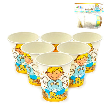 Vaso Polipapel Bautizo Niño 6 Unidades