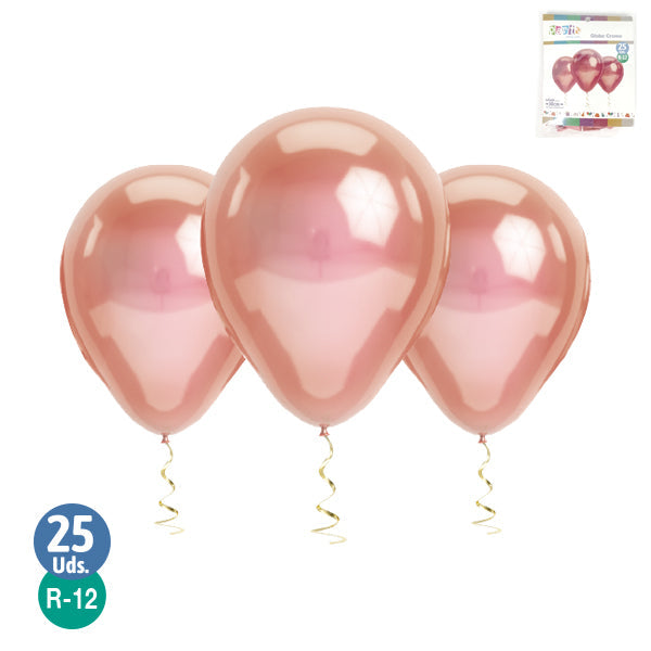 GLOBO #12 M.G. CROMO ROSE GOLD   25 UNIDADES