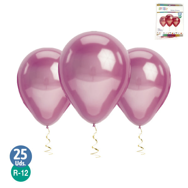 GLOBO #12 M.G. CROMO FUCSIA   25 UNIDADES