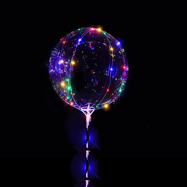 Globo Burbuja Con Mango Led 45 Cms Redondo