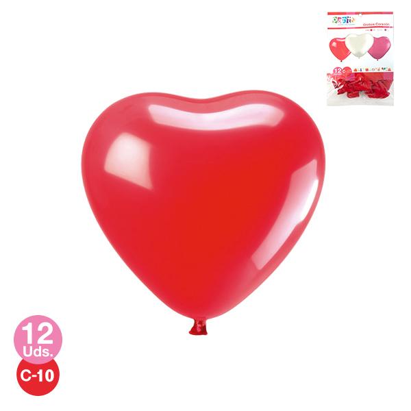 Globo #10 Corazon Rojo 12 Unidades