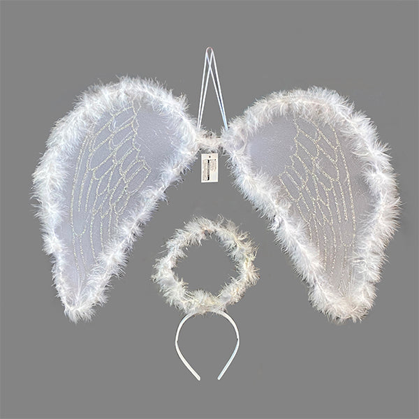 SET ALAS ANGEL CON HALO BLANCO